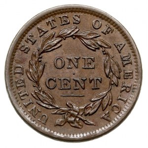 1 cent 1838, typ Coronet, KM 45, bardzo ładny, patyna