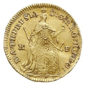 Maria Teresa 1740-1780, dukat 1742 KB, Krzemnica, złoto...