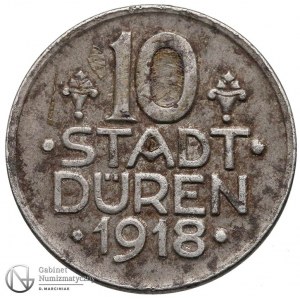 1131. Stadt Duren 10 fenigów 1918, st.3+