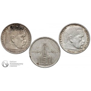 5170. III Rzesza 2 marki 1934-D 1937-A 1939-A (3)