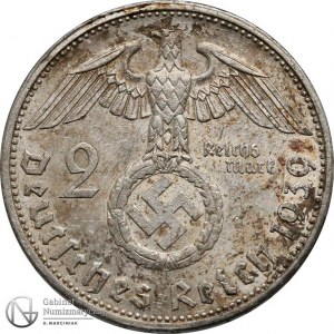 5168. III Rzesza Hindenburg 2 marki 1939-G st.2/2+