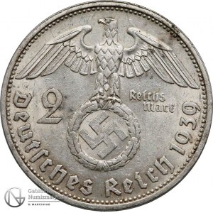 5166. III Rzesza Hindenburg 2 marki 1939-E RZADKIE