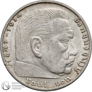 5163. III Rzesza Hindenburg 2 marki 1936-E st.2/2+