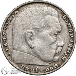 5162. III Rzesza Hindenburg 2 marki 1936-D, st.3+