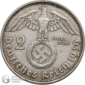5162. III Rzesza Hindenburg 2 marki 1936-D, st.3+
