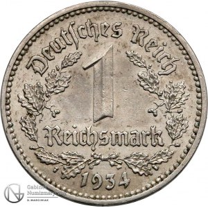 5156. III Rzesza 1 marka 1934-F, st.2+/1-