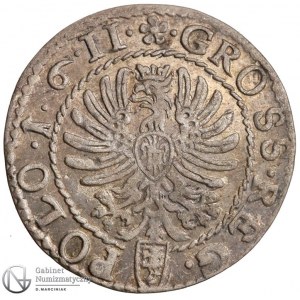 1306. Zg.III Waza Grosz Kraków 1611, st.2+ piękny