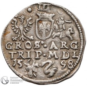 1307. ZgIII Waza Trojak Wilno 1598 z ŁABĘDZIEM RRR