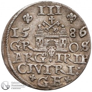 4131. Stefan Batory Trojak Ryga 1586, st.2