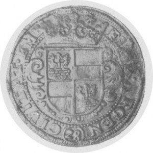 (28 Stüberow) b.d, Aw. Tarcza miejska, Rw. Orzeł dwugłowy i tytulatura Ferdynanda II, Dav. 507.