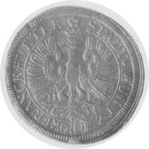 60 krajcarów 1693 (Gulden), Aw. Orzeł, Rw. Stylizowany krzyż, Schon. 5. (lekko reperowany)