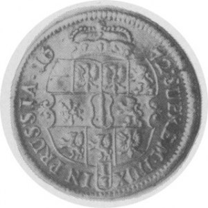 1/3 talara 1672, Aw. Popiersie, Rw. Tarcza, Malb. 1677