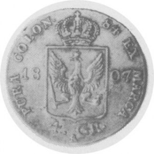 4 Grosze 1807, Aw. Głowa, Rw. tarcza, AKS. 24