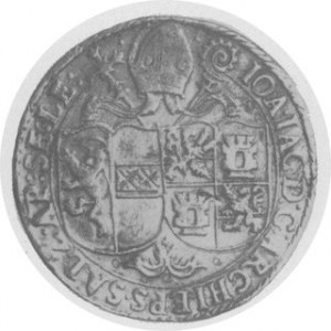 Talar, b.d., Aw. Pod koroną tarcze biskupie, Rw. Święty Rudolf Dav. 8174, lekka korozja