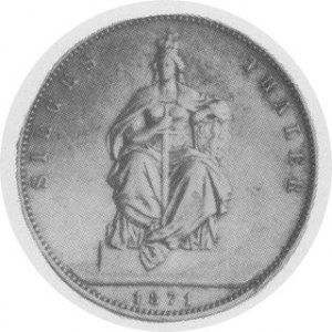 Talar (zwycięski) 1871, Aw. Głowa, Rw. Germania na tronie, Th. 272