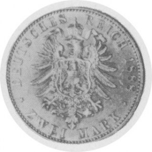 2 marki 1888, Aw. Popiersie, Rw. Orzeł niemiecki. J. 100