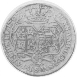 2/3 talara 1707, „COSELGULDEN\Aw. i Rw. jak wyżej