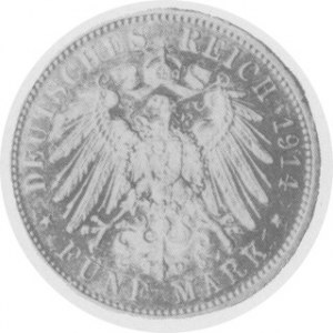 5 marek 1914 Aw. Popiersie. Rw. Orzeł. 136
