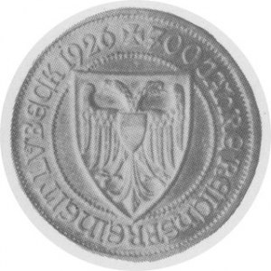 3 marki 1926, (700 lat miasta Lubeki), J. 323