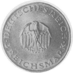 3 marki 1929, (Lessing), mennica Berlin, J. 335