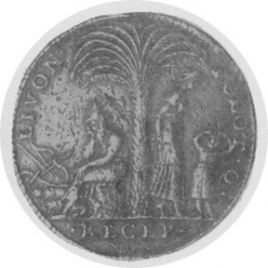 Medal (talarowy) 1582, Bity z okazji zajęcia Inflant i Płocka. Aw. Popiersie króla w lewo w szubie i czapce z kit...