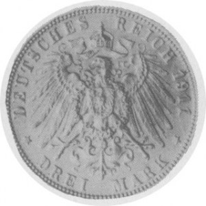 3 marki, Aw. Popiersie, Rw. Orzeł. J. 49 (usterki rantu)