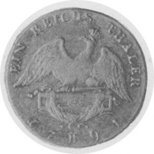 Talar 1791, Aw. Popiersie, Rw. Orzeł na militariach, Malb. 4815