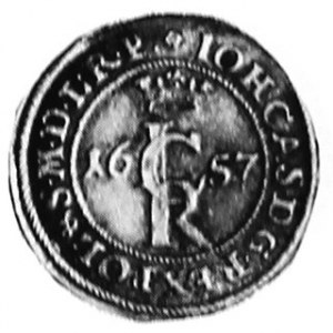 Szeląg 1557, Aw. ICR i napisy w otoku, Rw. Tarcza z herbem miasta i data w otoku. Kop. 211.la rrr, Tyszk. 100