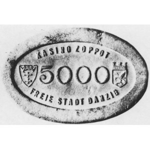 Żeton 5.000 guldenów kol.niebieski