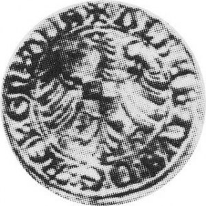 Grosz 1518 Aw.Orzeł.Rw.Długi Krzyż z herbem Saurma 5039