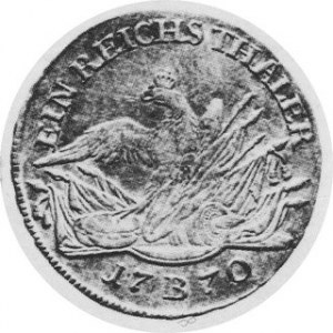 Talar 1770 B Wrocław, Aw. Głowa w prawo Rw. Ukoronowany orzeł, Dav.2586