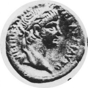 Tetradrachma bilonowa rok 5 (58/59) Aw.Głowa w wieńcu laurowym,Rw.Demeter trzymająca kłosy i pochodnię, D.220;G.133