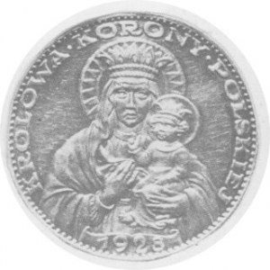 5 Złoty 1928 \Królowa Korony Polskiej\ emisja prywatna Amrogowicza
