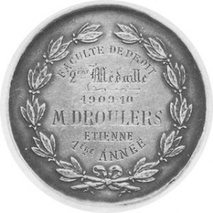 1909/1910. Medal nagrodowy Gimnazjum Katolickiego, śr.48 mm w.