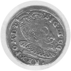 Trojak 1596, h.Chalecki niżej h.Prus, jak. Kop.229.111.4 r, ale brak cyfry 9 w dacie, nienotowany