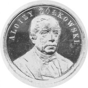 Medal 1882, Pop.na wprost i nap.:ALOJZY ŻÓŁKOWSKI/Nap.: „NA PAMIĄTKĘ PIĘĆDZIESIĘCIOLETNIEJ PRACY* 1882*RO...