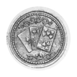 Żetony karciane, Herb Warszawy oraz błazen, razem 2 szt.,30.00