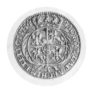 Trojak 1754, Kop. 2096 Rl, stara patyna