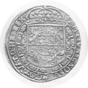 Talar 1629, m. Bydgoszcz, H.Cz. -. Awers z pomylonym imieniem królewskim
SISGIS (jak 9659 R2), rewers z. VAT. zam. ...