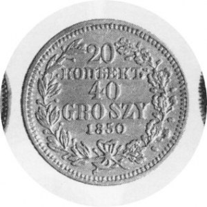 40 Groszy - 20 Kopiejek, 1850 MW, Kop. 9483