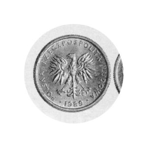 1 Złoty 1989, nominał, PRÓBA, Al., Fischer P. 072, nakł.?