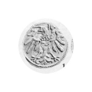 Denar gdański b.d. MS, CNG 49a, Kop. 7256 R3, końcówka blachy, patyna, ładny egzemplarz