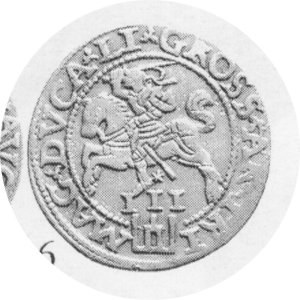 Trojak lit. 1562, Kop. 3304, Kurp. 819 R, starannie wybity, resztki połysku w tle
