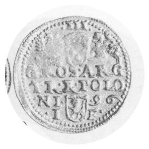 Trojak kor. 1596 IF, men. Olkusz, Kop. 1021, Kurp. 863 R, bardzo ładny egzemplarz