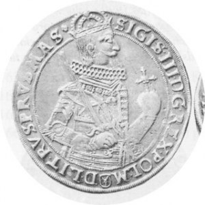 Talar koronny 1631 I I , Kop. 1385 R, Kurp. 1664 R, lecz na końcu napisu zamiast
ozdobnego krzyżyka jest rozetka