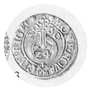 Półtorak ryski 1620, zamiast lisa mały herb Rygi, Kop. 8174 R3