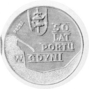 10 Złotych 1972, 50 lat Portu w Gdyni, jak moneta obiegowa, próba niklowa, Par. P-279a