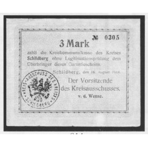 50 Fenigów, 1 Marka, 2 Marki, 3 Marki - 18.08.1914, Schoenawa 1, 2, 3, 4, razem 4 sztuki