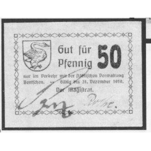 10 Fenigów - do 31.12.1920, 50 Fenigów - do 31.12.1919, Schoenawa 7, 5, razem 2 sztuki