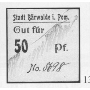 50 Fenigów b.d. (1917), druk na białym kartonie, Schoenawa 1